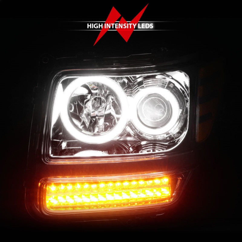 ANZO Projector Headlights w/ Halo Chrome (CCFL) G2 for 2007-2012 Dodge Nitro
