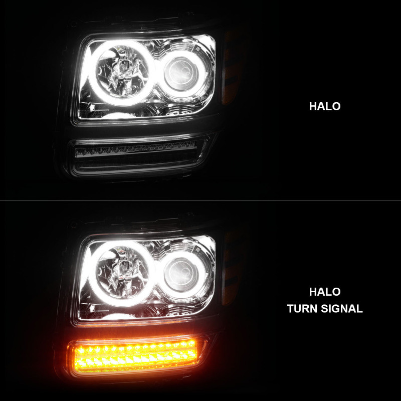 ANZO Projector Headlights w/ Halo Chrome (CCFL) G2 for 2007-2012 Dodge Nitro