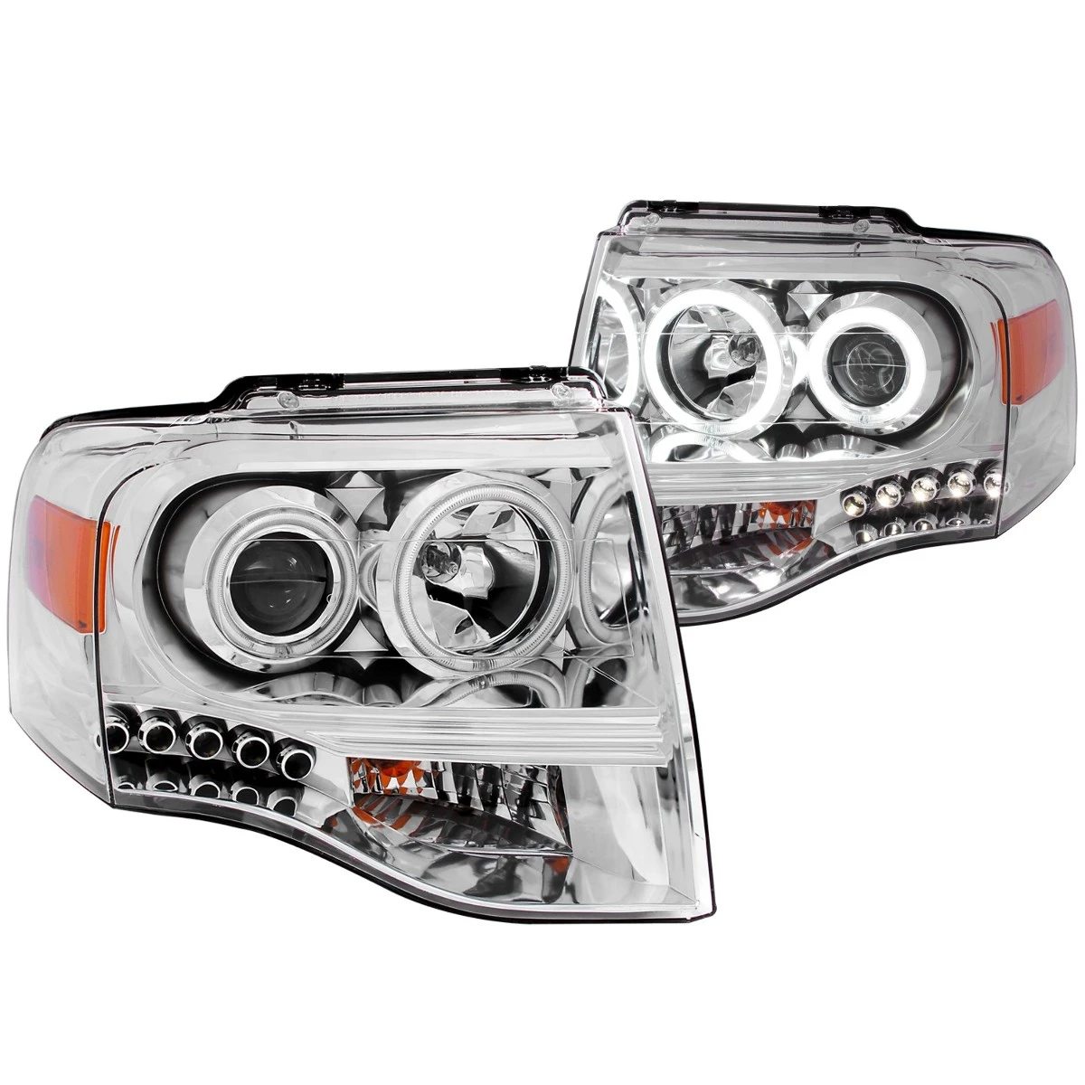 ANZO Projector Headlights Chrome for 2007-2014 Ford Expedition
