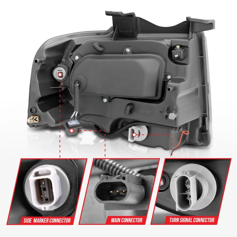 ANZO Projector Headlights Chrome for 2007-2014 Ford Expedition