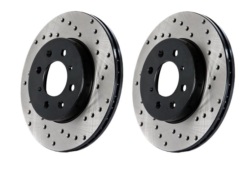 StopTech Cross Drilled Sport Rear Brake Rotors for 15-19 Mustang GT