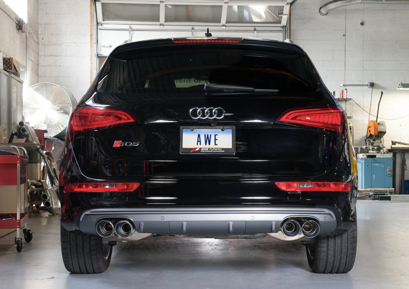 AWE Tuning Touring Exhaust Quad Outlet Black Tips for 14-17 Audi SQ5 Quattro