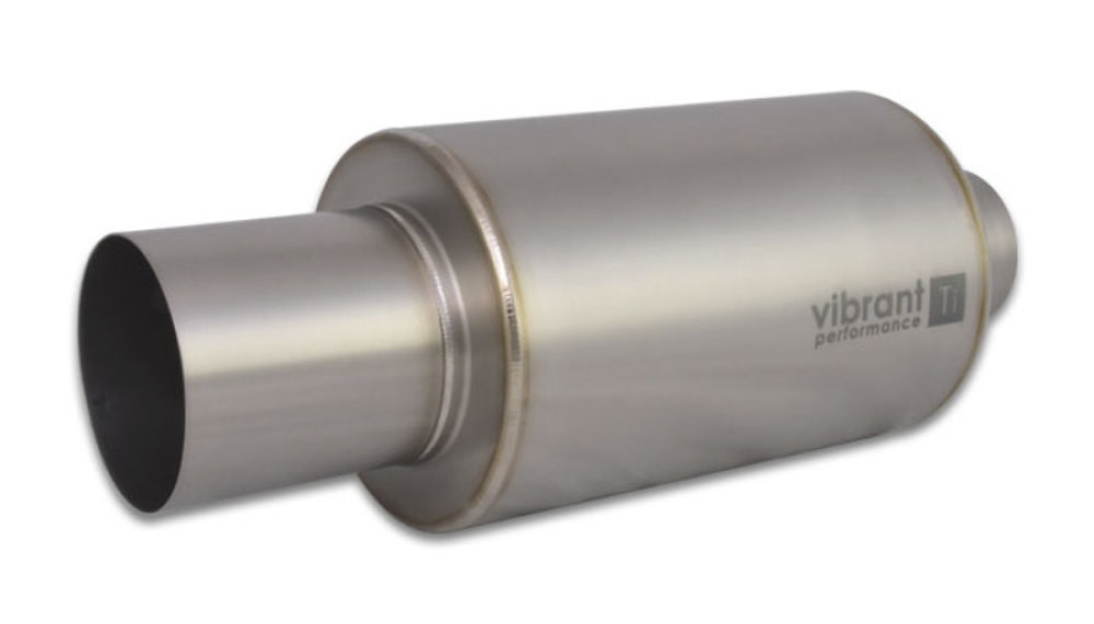 Vibrant Titanium  Muffler with Straight Cut Natural Tip, 3.00" Inlet