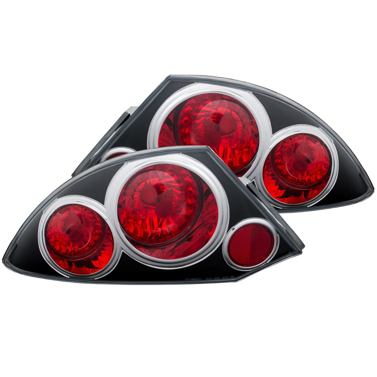 ANZO Taillights Black for 2000-2005 Mitsubishi Eclipse
