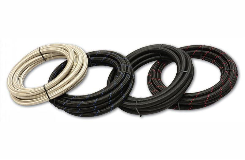 Vibrant -12 AN Black Nylon Braided Flex Hose .68in ID (50 foot roll)