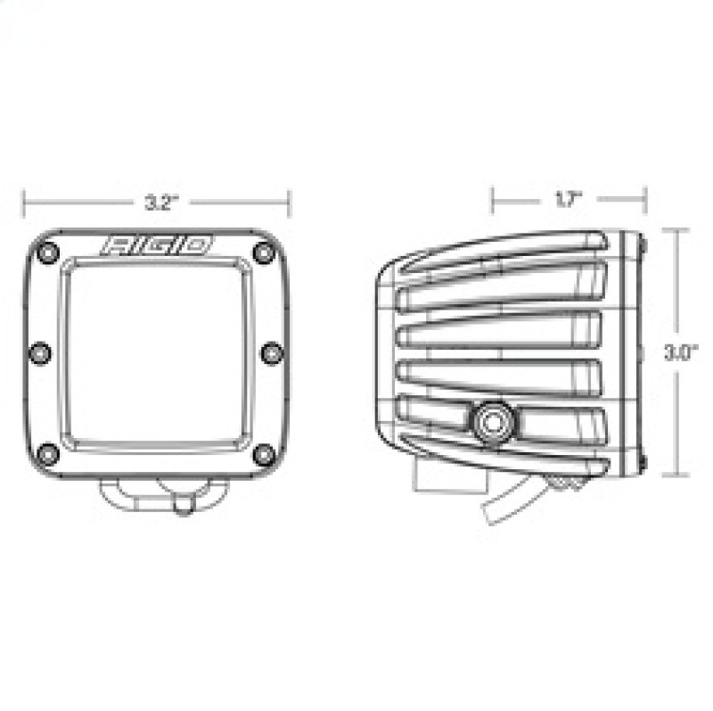 Rigid Industries Protective Polycarbonate Cover for Dually/D2 - Amber - 201933