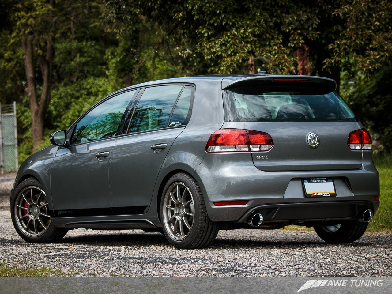 AWE Performance Catback Exhaust Chrome Silver Round Tips for 10-14 Mk6 GTI