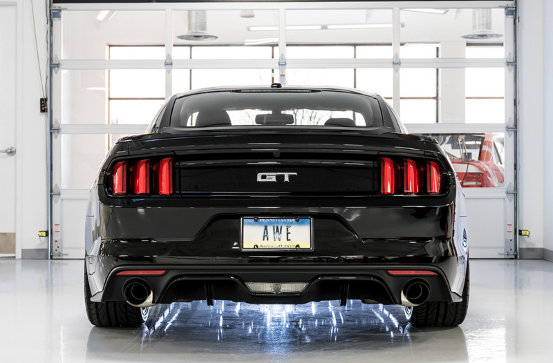 AWE Tuning Touring Exhaust Dual Black Tips for 15-17 Mustang GT Fastback