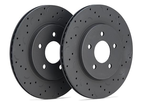 Hawk Talon Drilled and Slotted Rear Brake Rotors for 05-14 Ford Mustang Base