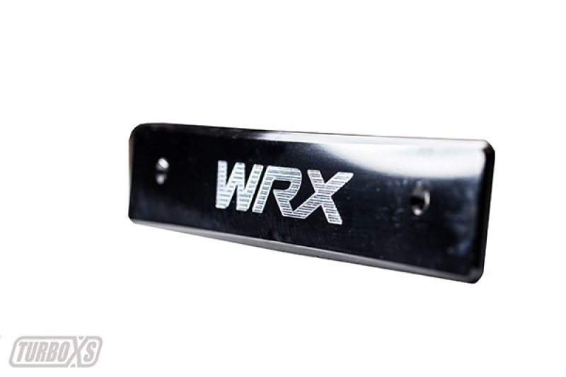 Turbo XS Billet Aluminum License Plate Delete Black WRX Logo for 08-14 WRX/STi