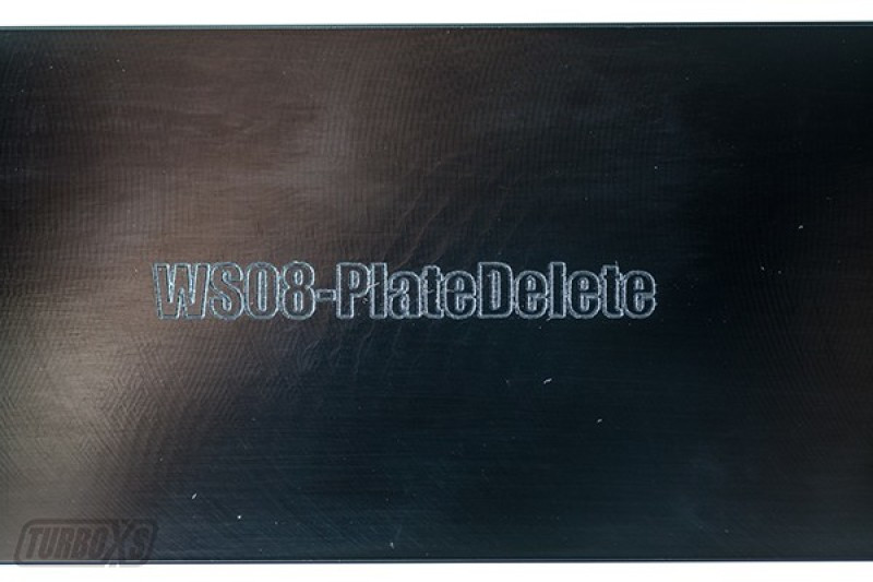 Turbo XS Billet Aluminum License Plate Delete Black WRX Logo for 08-14 WRX/STi