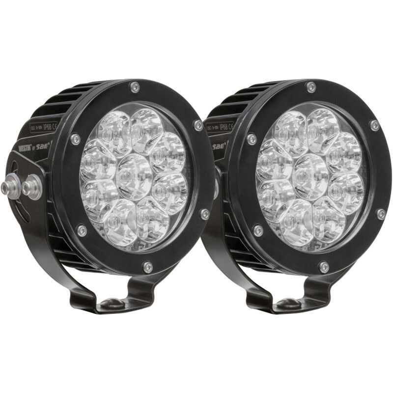 Westin Axis LED Auxiliary Light 4.75" Round Flood w/3W Osram (Set of 2) - Black