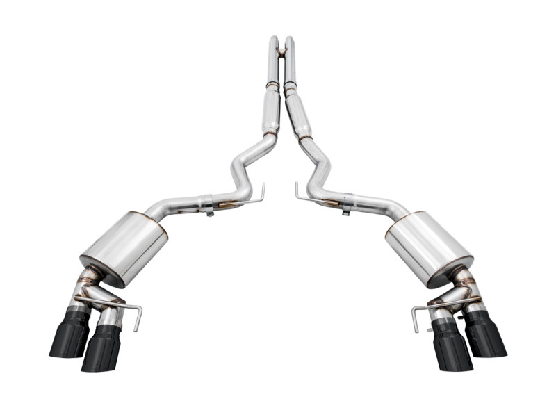 AWE Tuning Touring Exhaust w/ Quad Black Tips for 18-20 Mustang GT Fastback