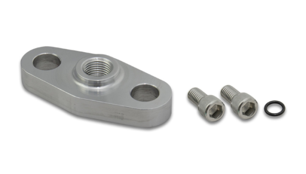 Vibrant  Turbo Oil Inlet Flange with -4AN Male for Garrett GT4202, 4294, 4508