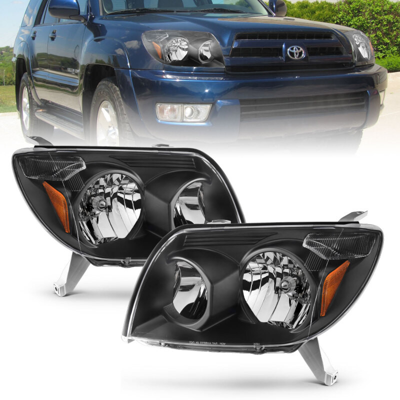 ANZO Crystal Headlights Black for 2003-2005 Toyota 4Runner - 111394