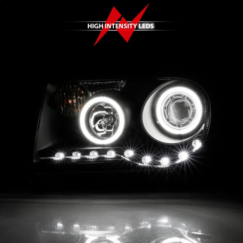 ANZO Projector Headlights w/ Halo Black (CCFL) G2 for 05-10 Chrysler 300C