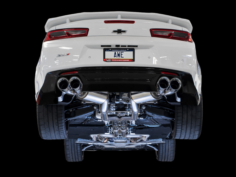 AWE Tuning Touring Resonated Exhaust w/ Chrome Tips for 16-20 Camaro SS Coupe