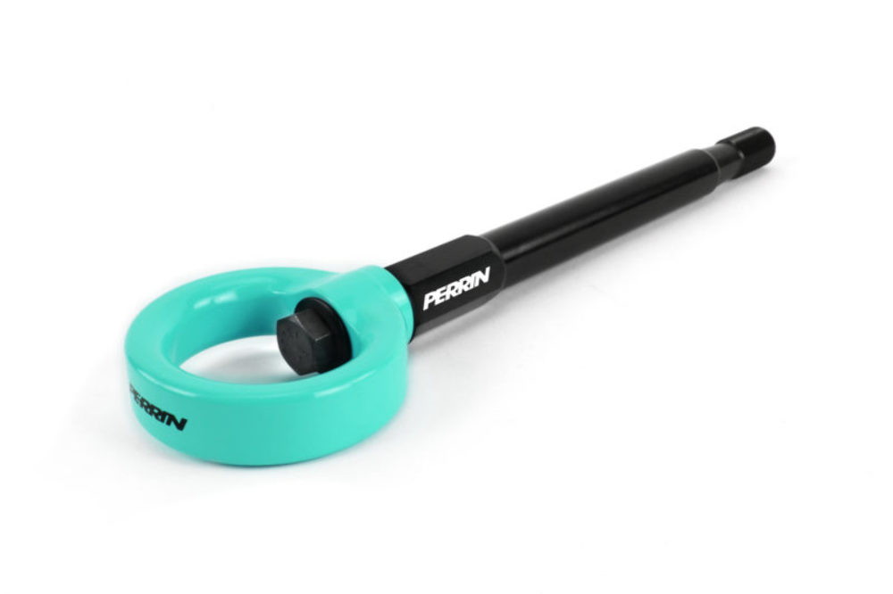 Perrin Tow Hook Kit (Front) - Hyper Teal for 08-14 Subaru WRX/STI