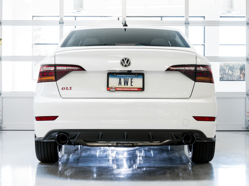 AWE Track Edition Resonated Exhaust w/ Black Tips for 2019 Jetta GLI - 3015-23060