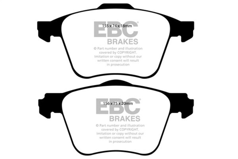 EBC Yellowstuff Front Brake Pads for 11+ Volvo S60 2.5 Turbo T5315mm