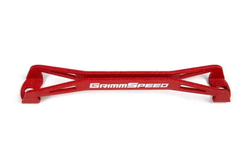GrimmSpeed Lightweight Battery Tiedown - Red for 08+ Subaru WRX / STI