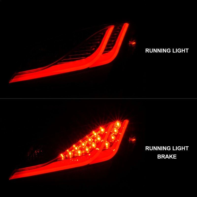 ANZO LED Taillights Smoke for 10-13 Hyundai Genesis 2DR - 321347