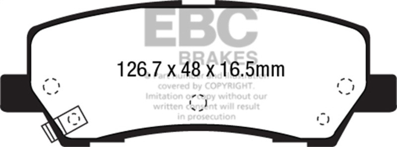 EBC Redstuff Rear Brake Pads for 15+ Ford Mustang 2.3 Turbo