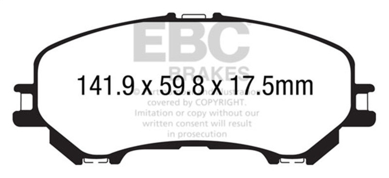 EBC Greenstuff Front Brake Pads for 14+ Nissan Rogue 2.5 2 row seating