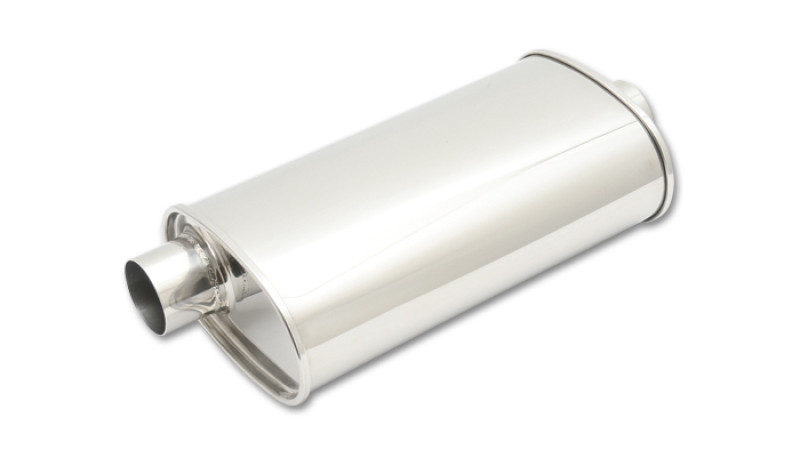 Vibrant  STREETPOWER Oval Muffler, 3" inlet/outlet (Offset-Center)