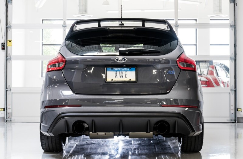 AWE Tuning Touring Resonated Exhaust Black Tips for 16-18 Focus RS AWD