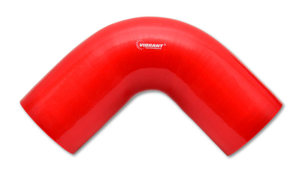 Vibrant Reinforced Silicone Elbow Connector - 4" I.D. - 90 deg. Elbow (RED)