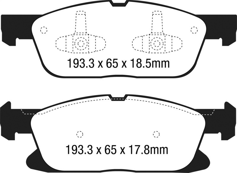 EBC Yellowstuff Front Brake Pads for 15+ Ford Edge 2.0 Turbo FWD
