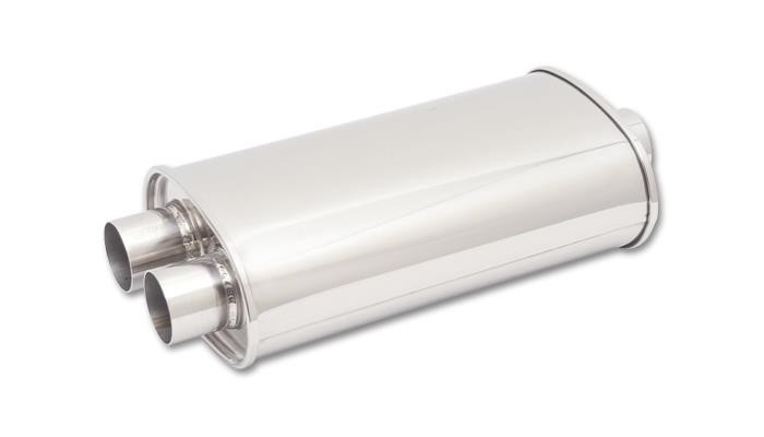 Vibrant  STREETPOWER Oval Muffler, 3" inlet (Center In - Dual Out)