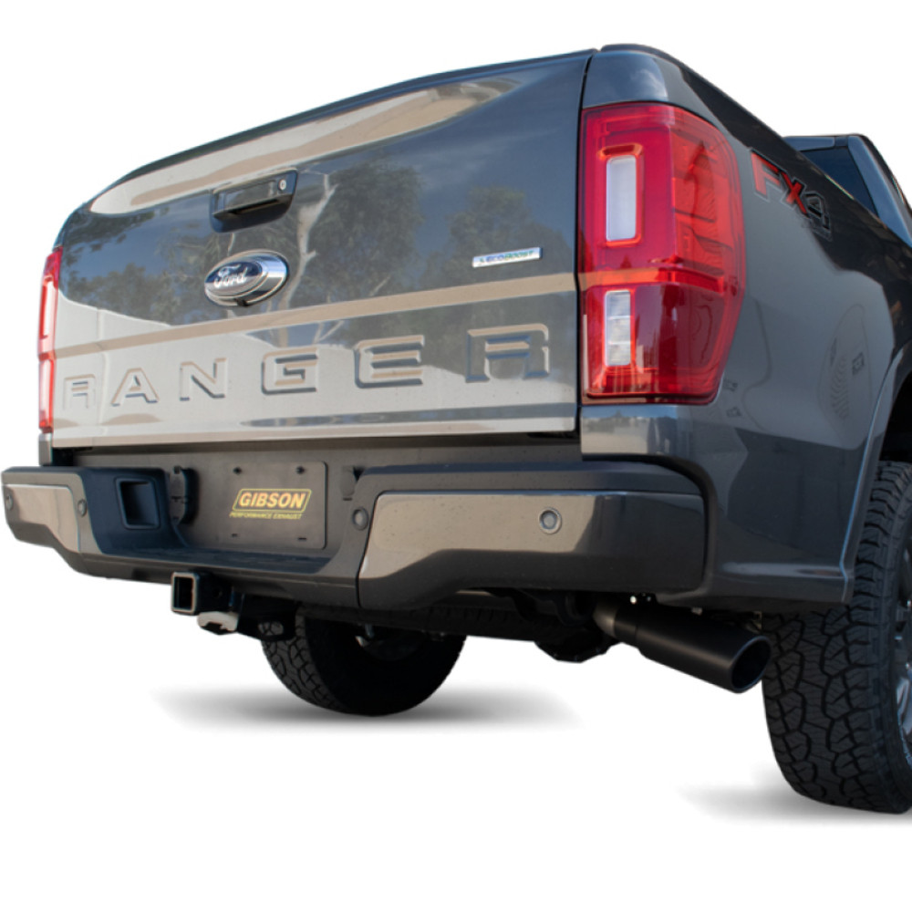 Gibson Black Elite Single Exhaust, Stainless for 2019 Ford Ranger Lariat 2.3L
