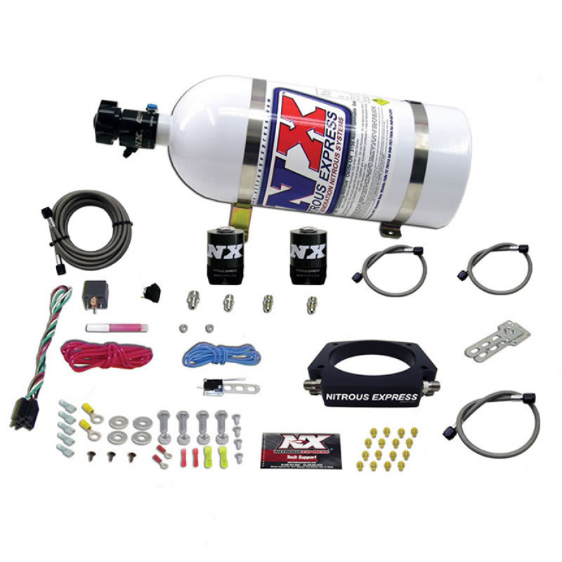 Nitrous Express LS 102mm Nitrous Plate Kit (50-400HP) w/10lb Bottle for GM