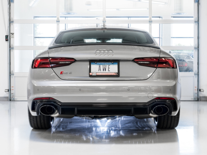 AWE Tuning Touring Non Resonated Exhaust w/ Black Tips for 2019 Audi RS5