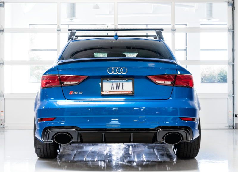 AWE Track Edition Exhaust w/ Black RS Style Tips for 17-19 Audi RS3 Quattro