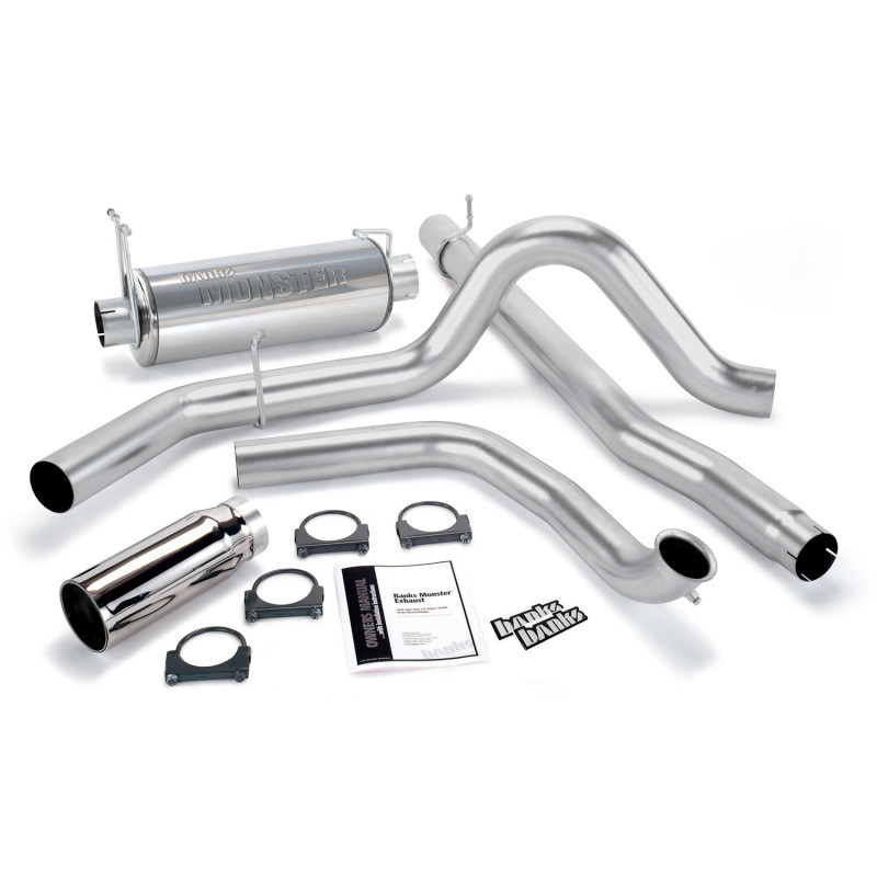 Banks Power Monster Exhaust Single Exhaust w/ Chrome Tip for 00-03 Ford 7.3L
