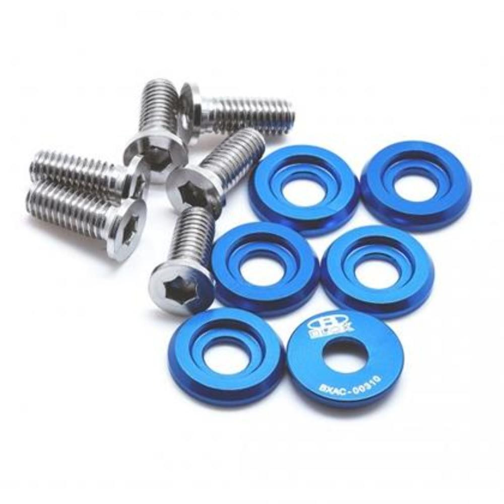 BLOX Racing Large Diameter Fender Washers - Blue M6 Thread