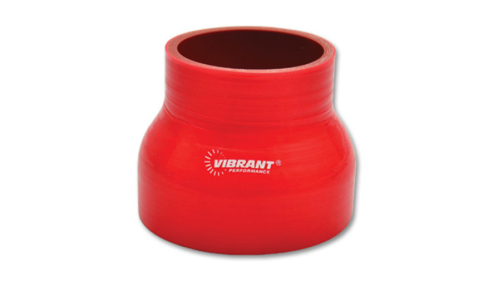 Vibrant Silicone Transition Connector - 3in I.D. x 3.25in I.D. x 3in long (RED)