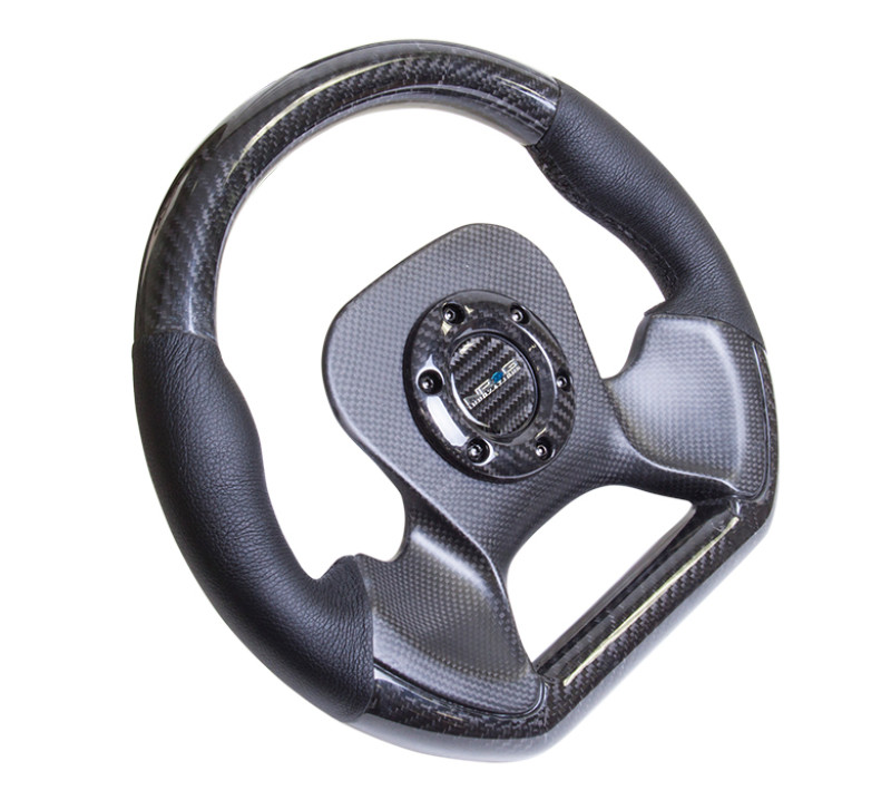 NRG 320mm Carbon Fiber Steering Wheel  w/Leather Trim Handles
