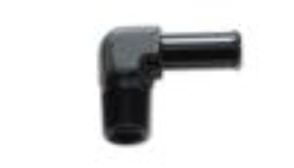 Vibrant 1/4 NPT to 3/8in Barb Straight Fitting 90 Deg Adapter - Aluminum