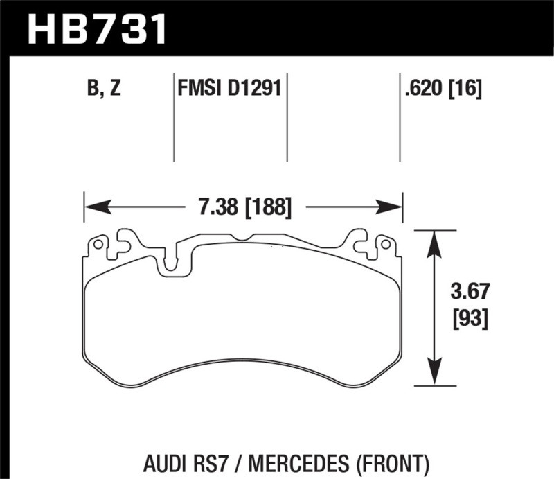 Hawk HPS 5.0 Street Front Brake Pads for 15-17 RS7 / 14-15 G63/SL63 AMG