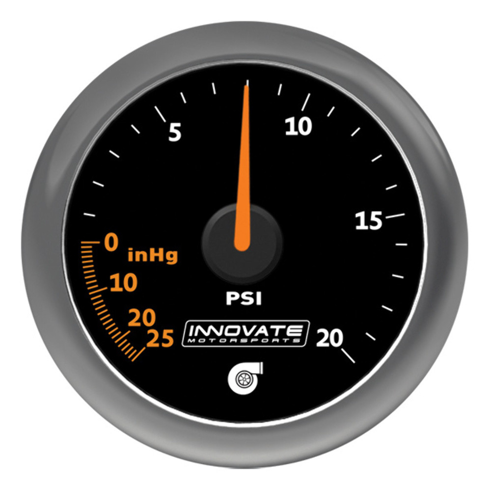 Innovate MTX Analog 20 PSI Vacuum/Boost Gauge Kit - Black Dial - 3857