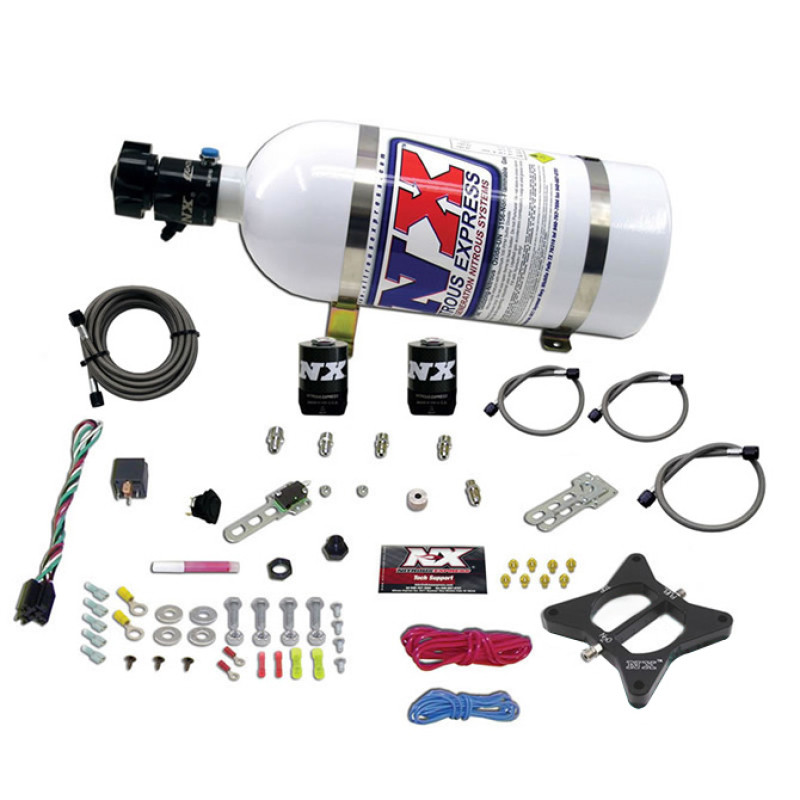 Nitrous Express 2 Valve Nitrous Plate Kit w/10lb Bottle for 96-04 Mustang 4.6L