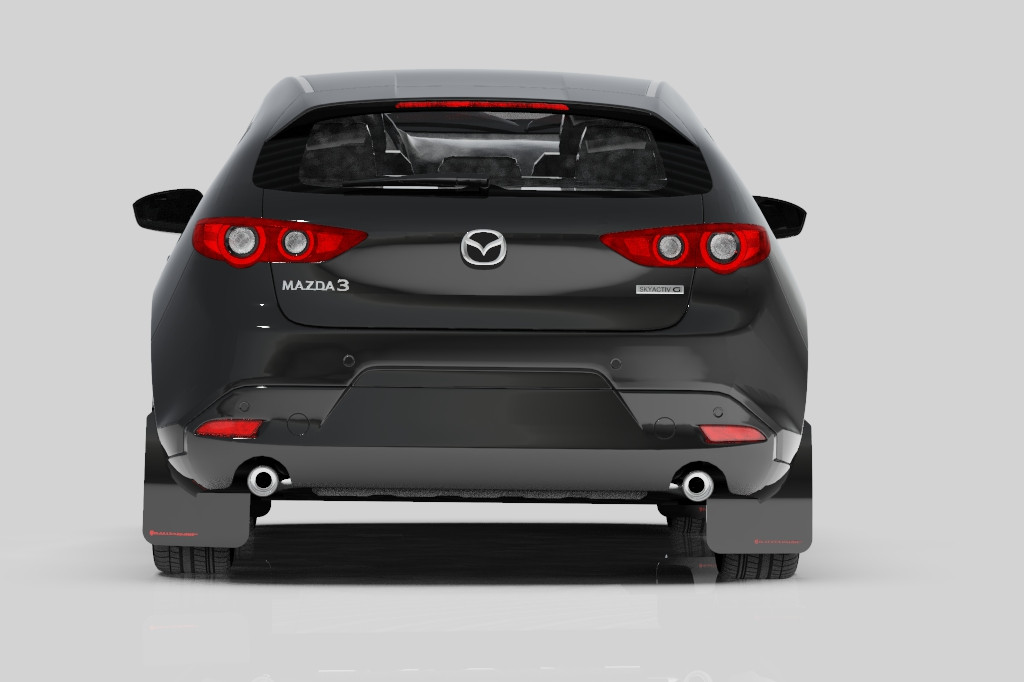 Rally Armor UR Black Mud Flap w/ Red Logo for 2019+ Mazda3 GT Sport Hatch