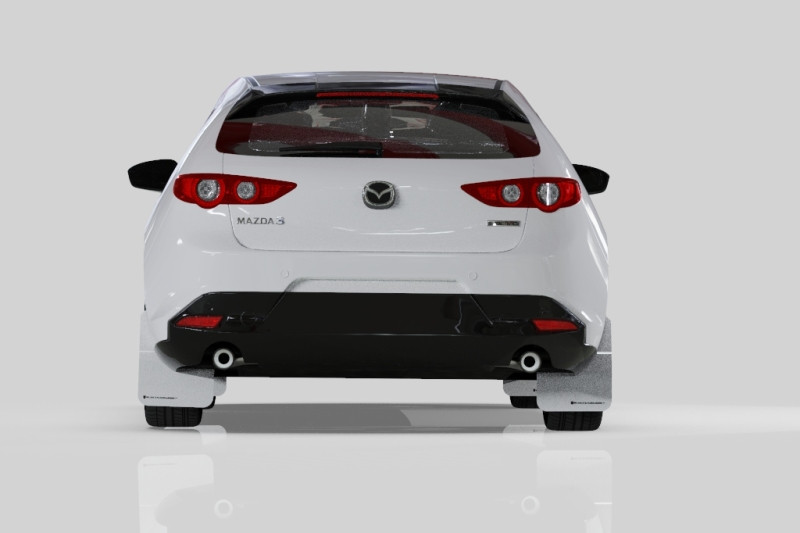 Rally Armor UR Black Mud Flap w/ Dark Grey Logo for 2019+ Mazda3 GT Sport Hatch