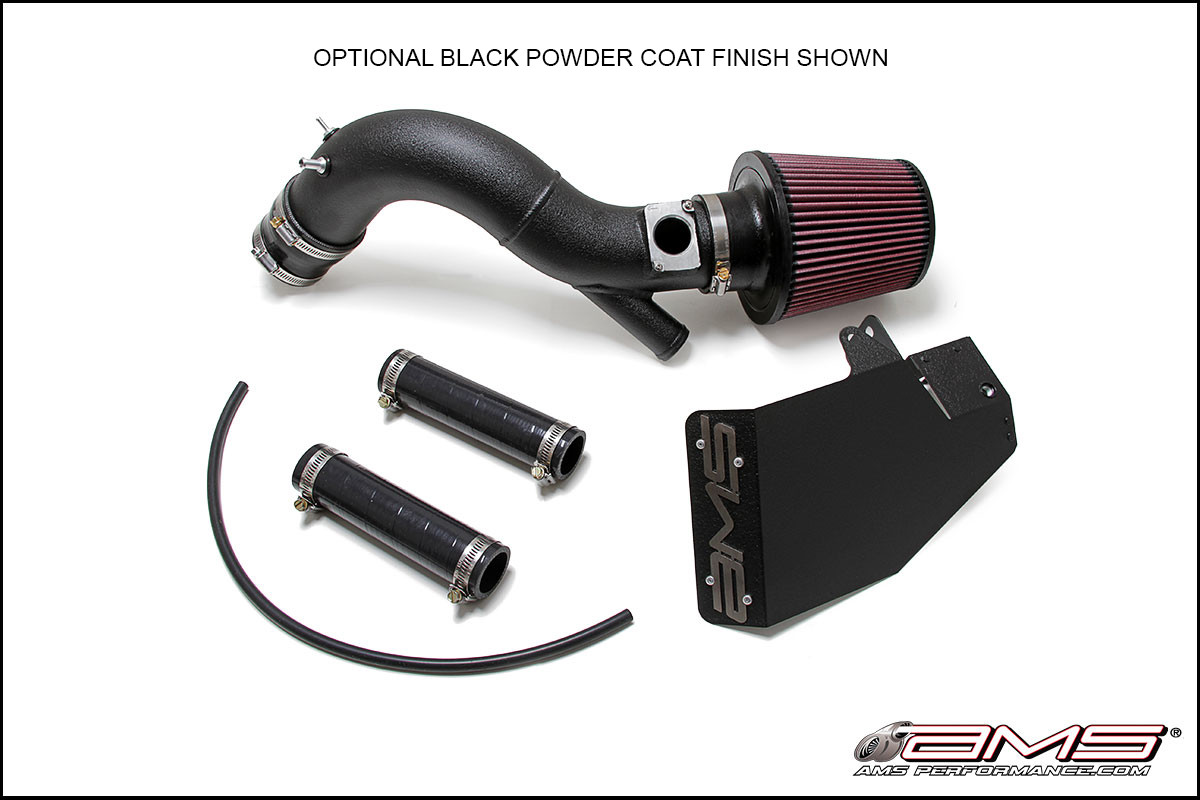 AMS Performance Intake Pipe w/MAF Housing & Bungs Wrinkle Black for 08-15 EVO X