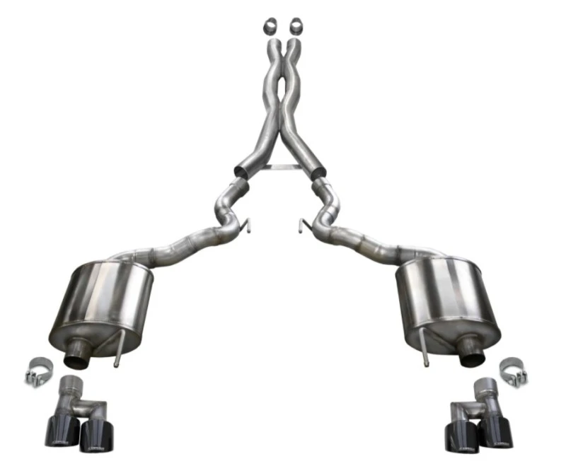 Corsa Xtreme Twin 4" Black Tips Exhaust for 2018-2020 Mustang GT Convertible