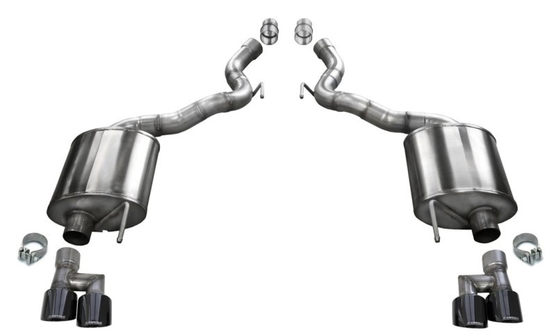 Corsa Sport 2.75" Axleback Exhaust 4" Blk Tips for 18-20 Mustang GT Convertible